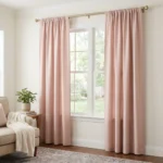 Blush Pink Rod Pocket Curtains