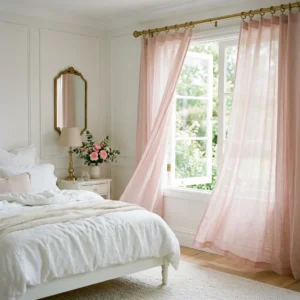 Blush Pink Sheer Curtains