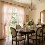 Blush Pink Sheer Dining Room Curtains