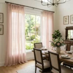 Blush Pink Sheer Dining Room Curtains