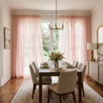 Blush Pink Sheer Dining Room Curtains