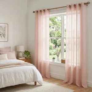 Blush Pink Sheer Panel Curtains