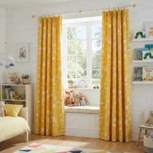 Bright Yellow Kids Room Curtains