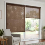 Brown sunscreen blinds Abu Dhabi for modern home windows