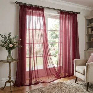 Burgundy Chiffon Curtains