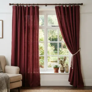 Burgundy Cotton Curtains