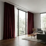 Burgundy Double Curtains