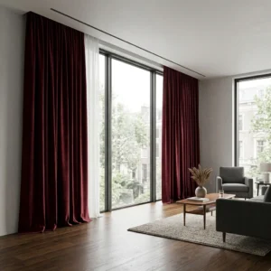 Burgundy Double Curtains