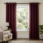Burgundy Eyelet Curtains Abu Dhabi