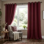 Burgundy Eyelet Curtains Abu Dhabi