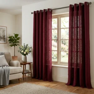 Burgundy Eyelet Curtains