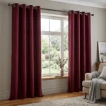 Burgundy Eyelet Curtains Abu Dhabi