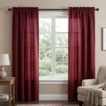 Burgundy Rod Pocket Curtains