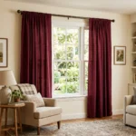 Burgundy Rod Pocket Curtains