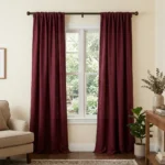 Burgundy Rod Pocket Curtains