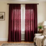 Burgundy Rod Pocket Curtains