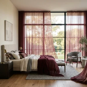 Burgundy Sheer Curtains