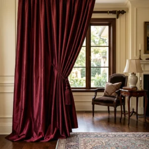 Burgundy Silk Curtains