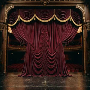 Burgundy Velvet Stage Curtains
