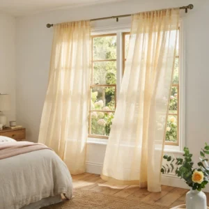 Buttercream Sheer Panel Curtains