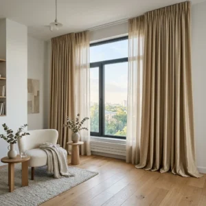 Champagne Double Curtains