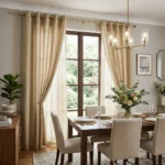 Champagne Eyelet Dining Room Curtains