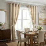 Champagne Eyelet Dining Room Curtains