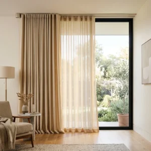 Champagne Motorized Curtains