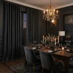 Charcoal Blackout Dining Room Curtains