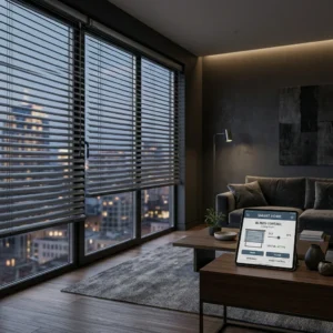 Charcoal Grey Aluminum Blind Smart App Tilt