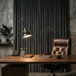 Charcoal Grey Beaded Curtains