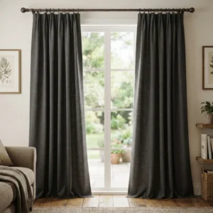 Charcoal Grey Cotton Curtains