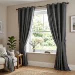Charcoal Grey Eyelet Curtains Abu Dhabi