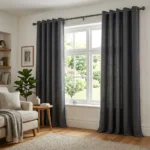 Charcoal Grey Eyelet Curtains Abu Dhabi