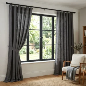 Charcoal Grey Linen Curtains