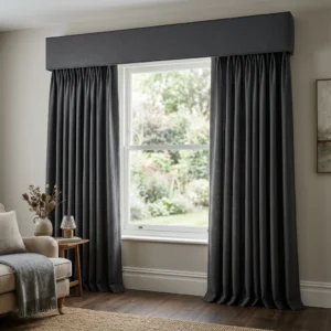 Charcoal Grey Pelmet Curtains