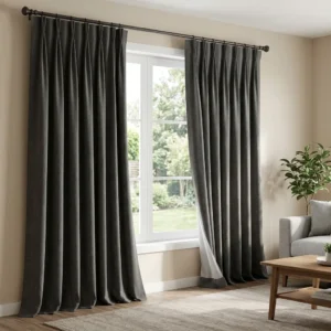 Charcoal Grey Pinch Pleat Curtains
