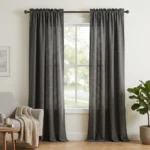 Charcoal Grey Rod Pocket Curtains