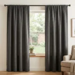 Charcoal Grey Rod Pocket Curtains