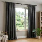 Charcoal Grey Rod Pocket Curtains