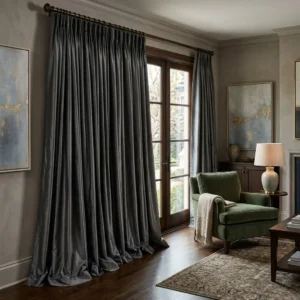 Charcoal Grey Silk Curtains