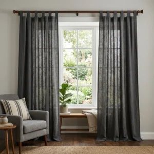 Charcoal Grey Tab Top Curtains