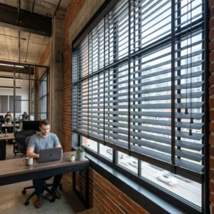 Charcoal Grey Wooden Blinds Abu Dhabi