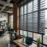 Charcoal Grey Wooden Blinds Abu Dhabi
