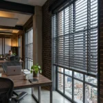 Charcoal Grey Wooden Blinds Abu Dhabi