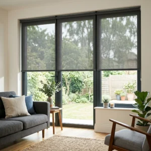 Charcoal sunscreen blinds Abu Dhabi for stylish windows
