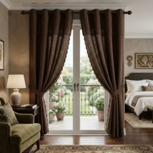 Chocolate Brown Eyelet Curtains