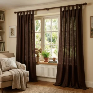 Chocolate Brown Tab Top Curtains