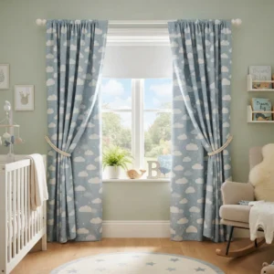 Cloud Print Nursery Curtains