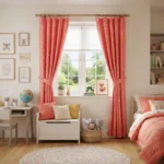 Coral Pink Kids Room Curtains Abu Dhbai